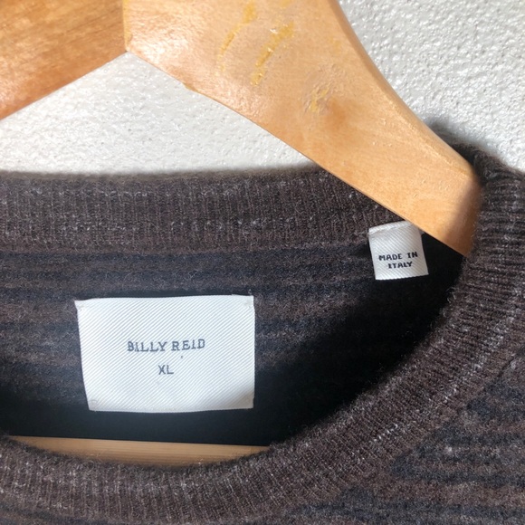 SOLD - Billy Reid Blurred Striped Wool Crew Sweater XL - Picture 8 of 10
